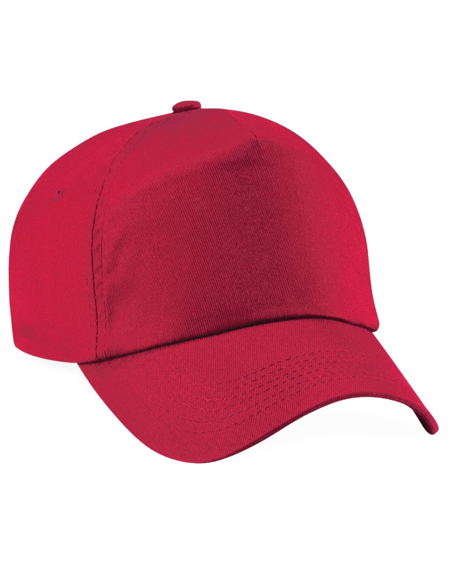 Beechfield Unisex Plain Original 5 Panel Baseball Cap - Classic Red