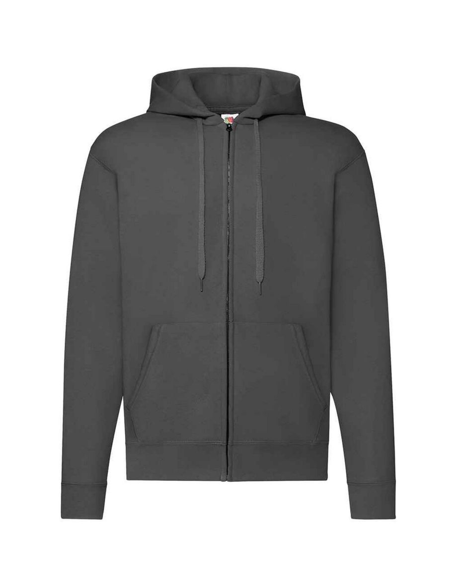 Fruit of the Loom Mens Classic Zipped Hoodie - Light Graphite