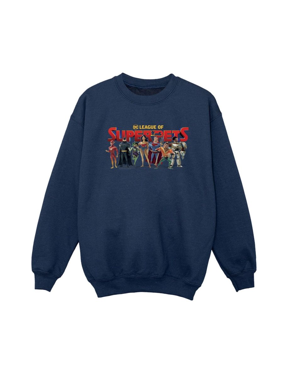 DC Comics Boys DC Comics DC League Of Super-Pets Group Logo Sweatshirt - Navy Blue