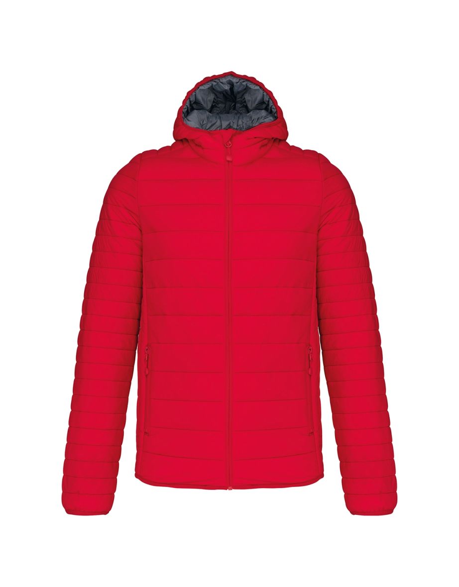 Kariban Mens Lightweight Hooded Down Jacket - Red