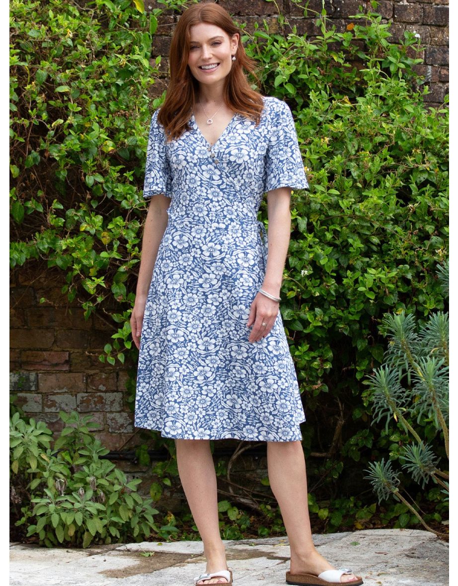 Highcliffe jersey wrap dress full bloom