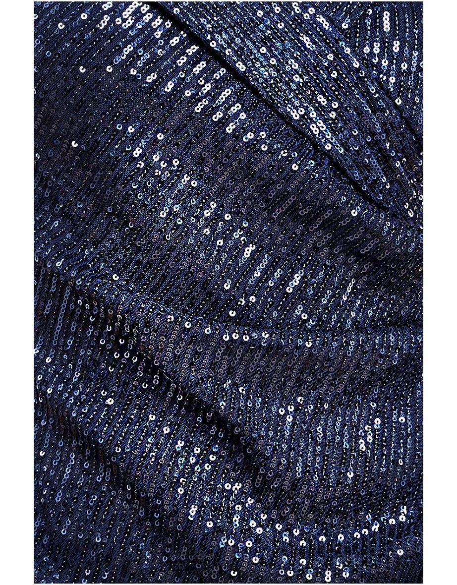 Goddiva Bardot Sequin Pleated Maxi Dress - 3