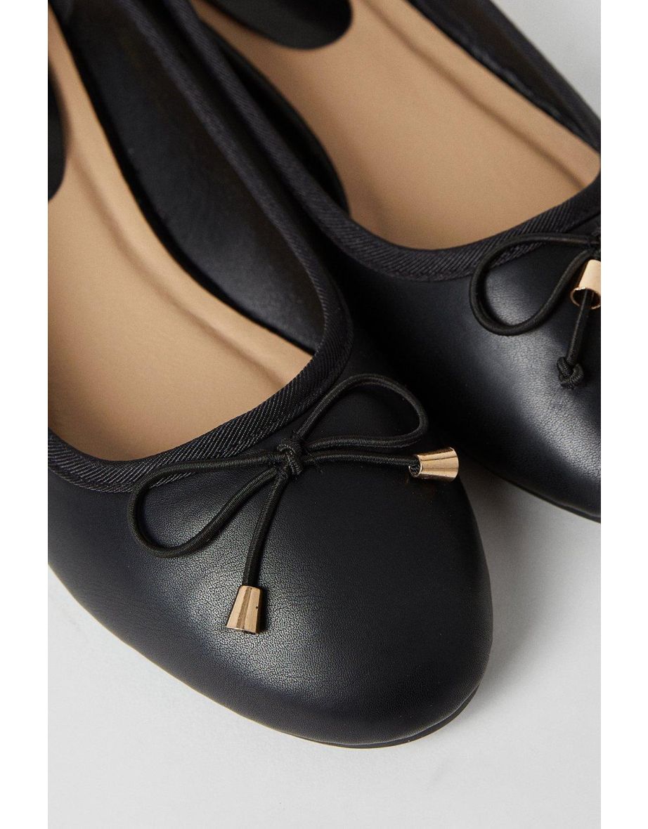 Good For The Sole: Wide Fit Tonya Comfort Bow Detailed Ballerinas - 3