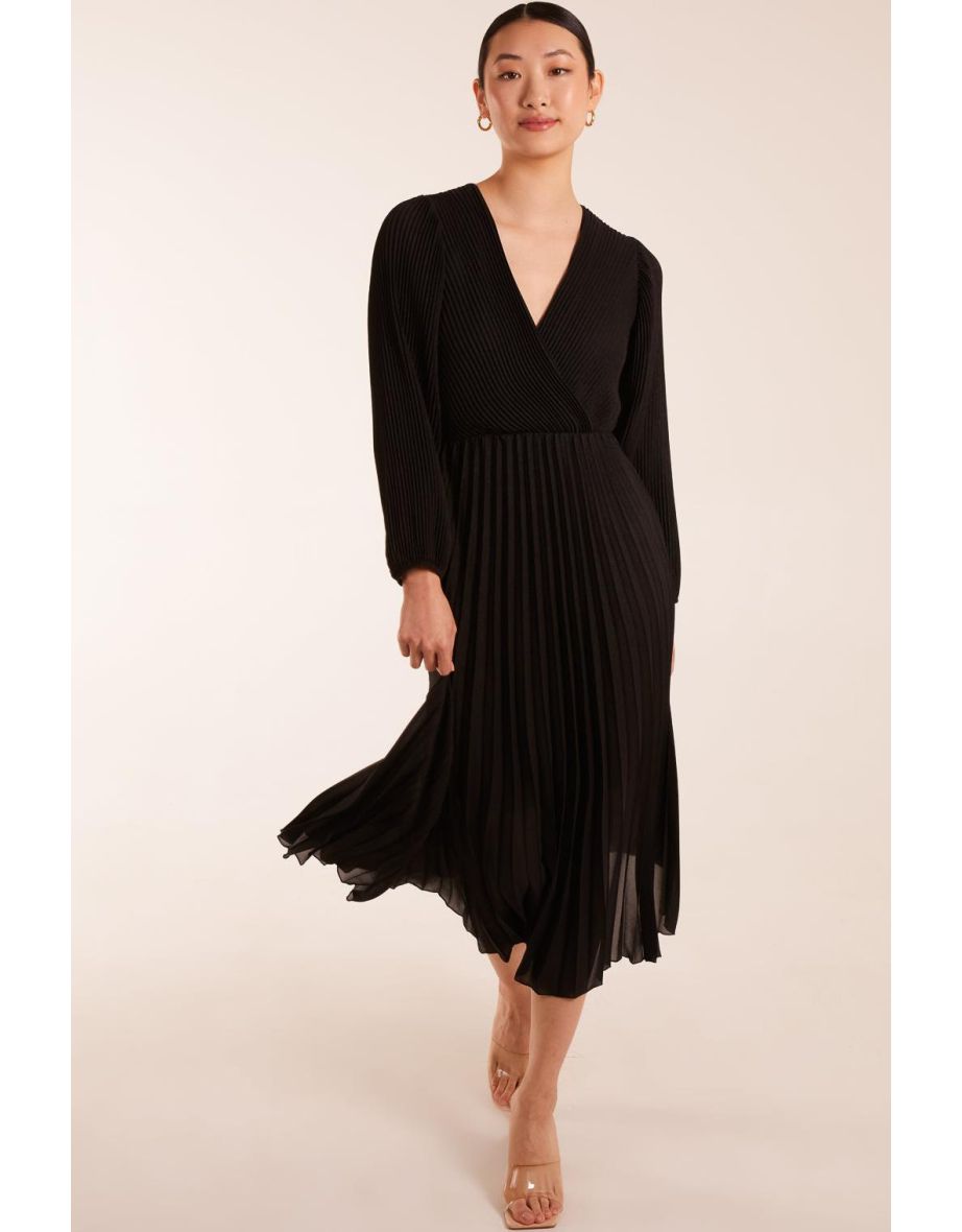 Metallic Chiffon Pleated Dress