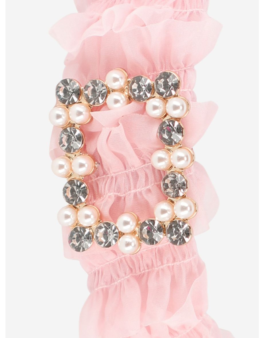 Girls Ruffle Alice Band in Pink - 4