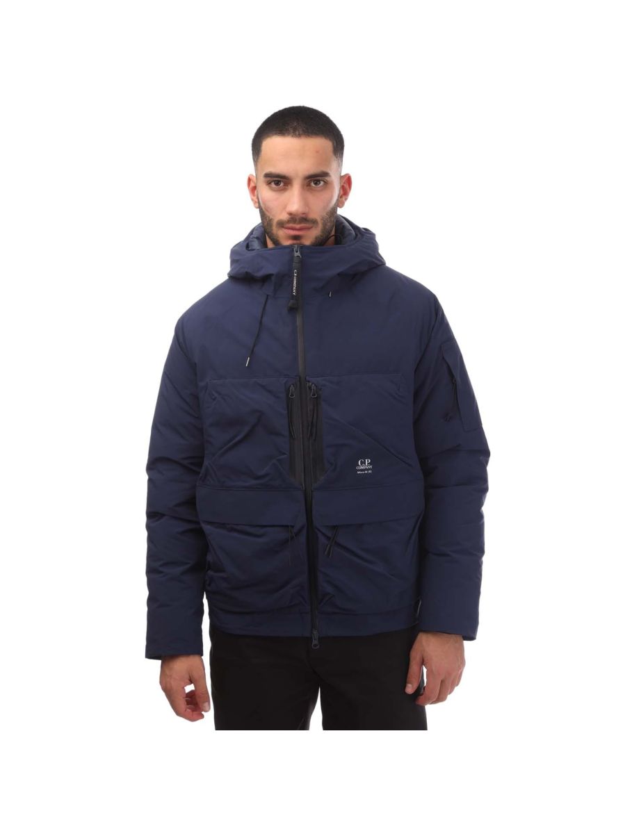 Men's C.P. Company Hooded Down Jacket in Blue