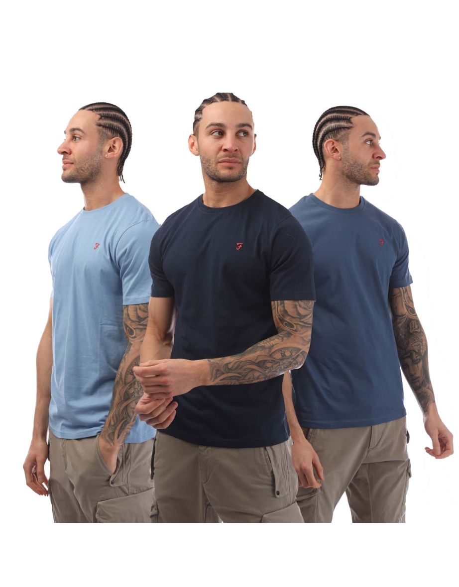 Men's Farah Labo 3 Pack T-Shirt in Blue