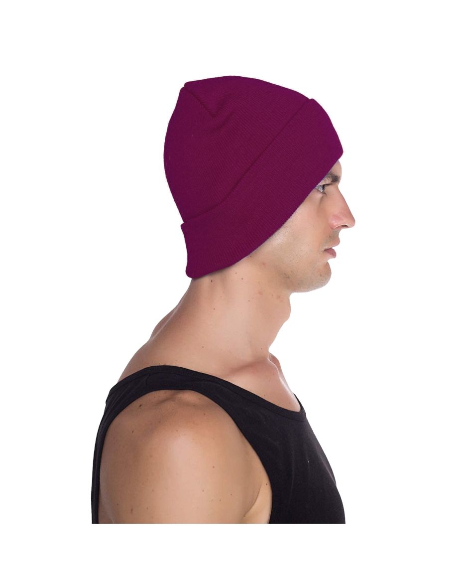 Beechfield Original Organic Cotton Cuffed Beanie - Burgundy - 2