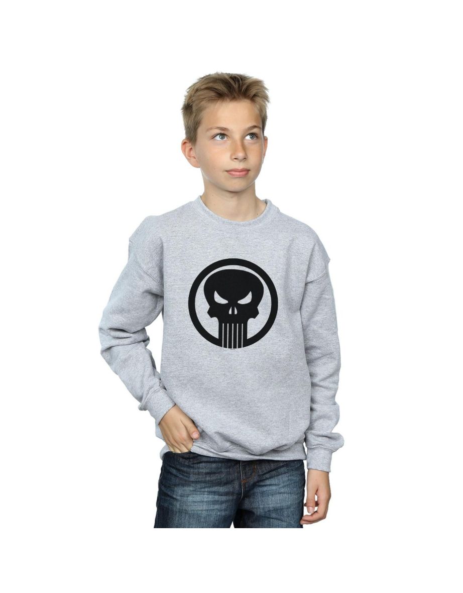 Marvel Boys The Punisher Skull Circle Sweatshirt - Sports Grey