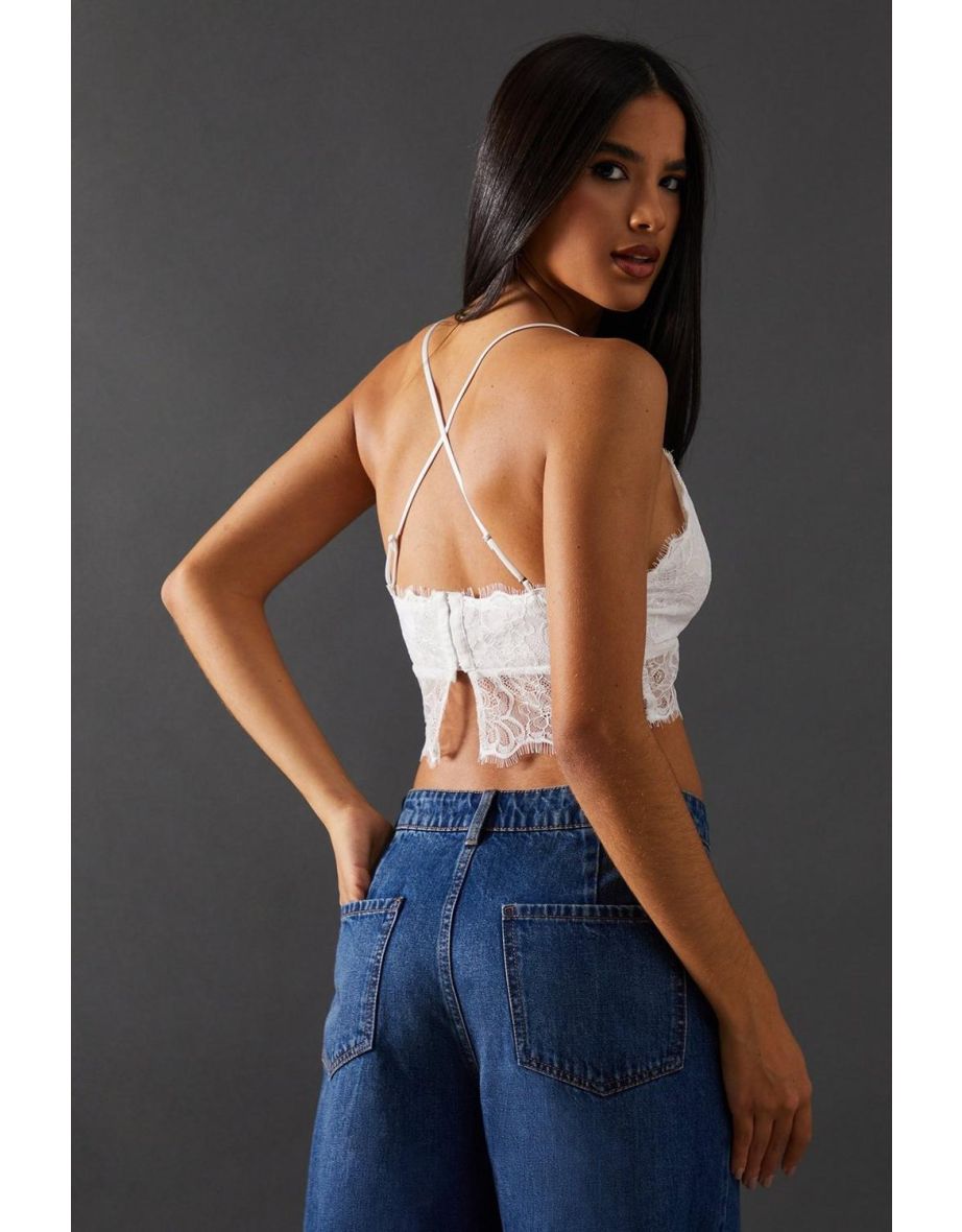 Soft Lace Cross Back Bralette - 3