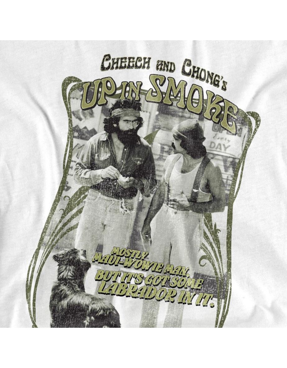 Cheech & Chong Unisex Adult Up In Smoke Labrador T-Shirt - White - 3