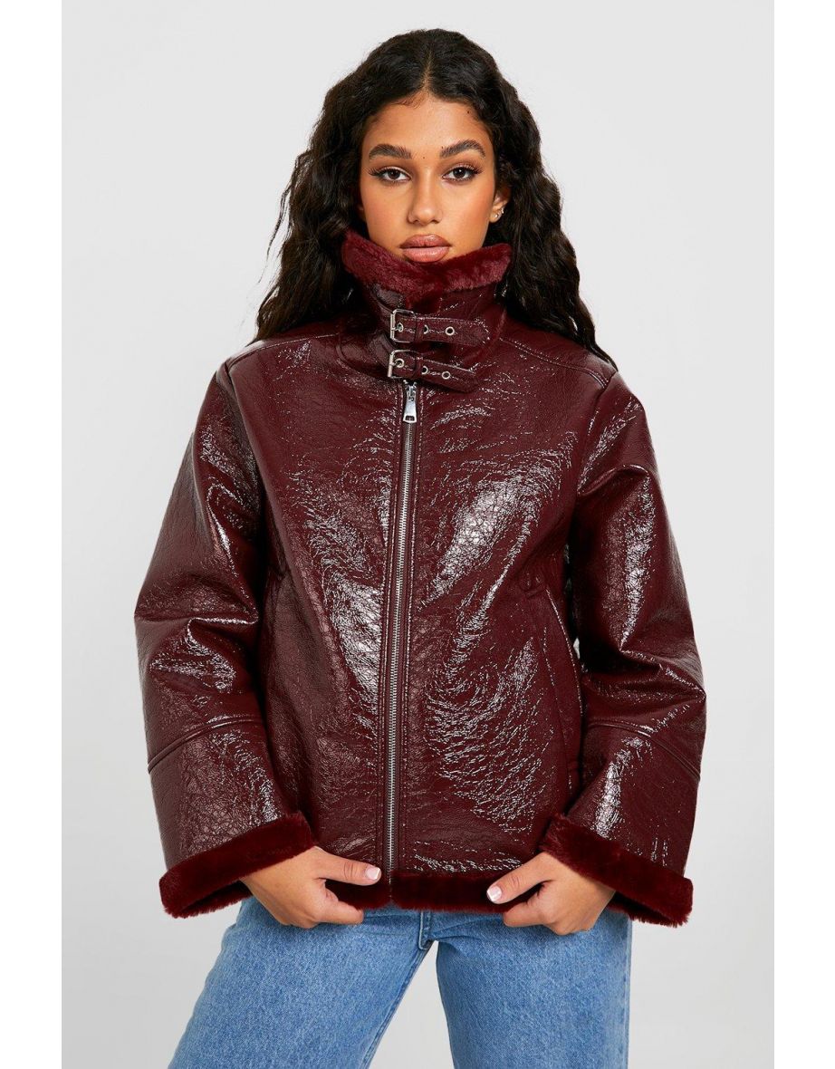 Aviator jacket burgundy best sale