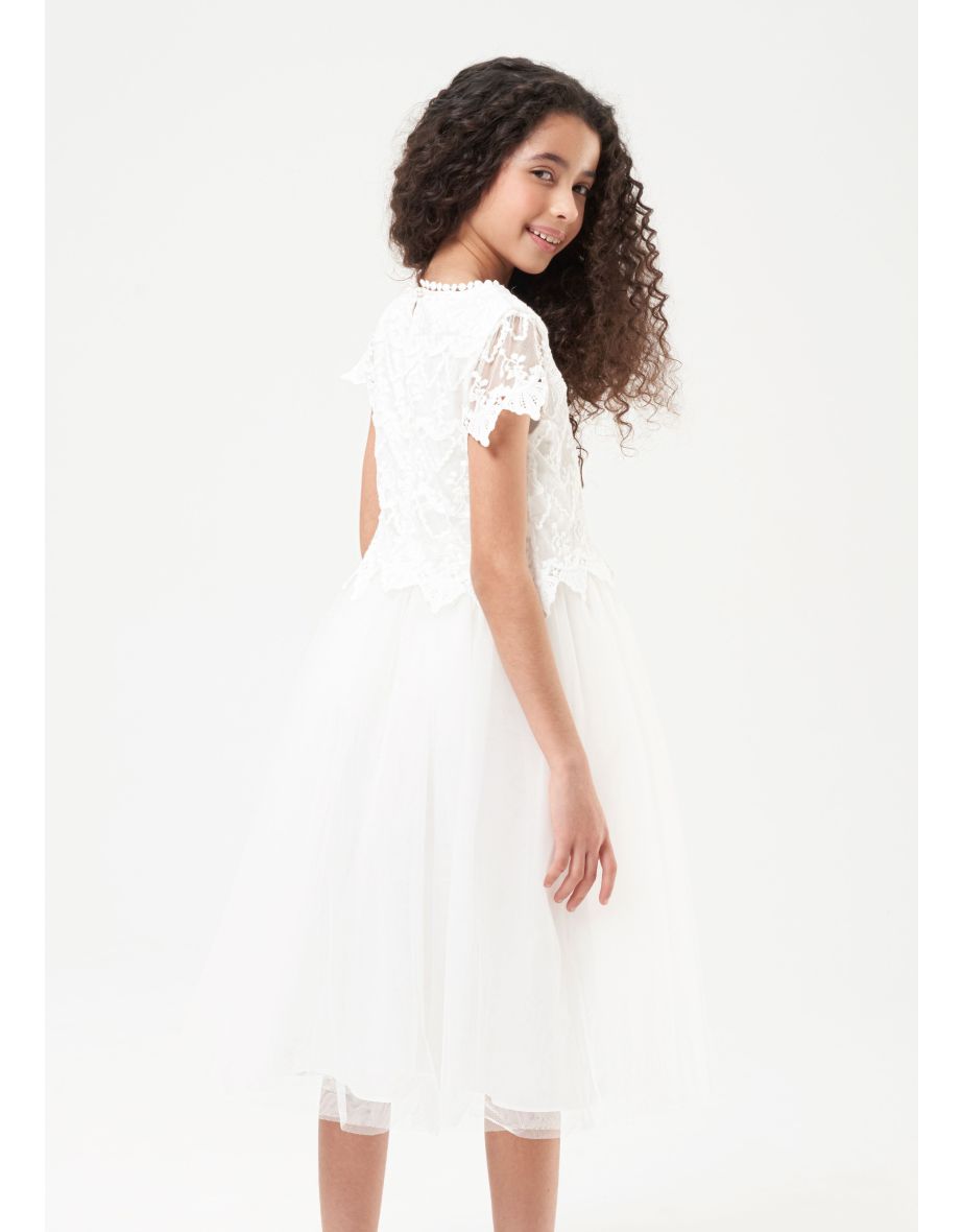 Lucy Lace Bodice Dress - Ivory - 5