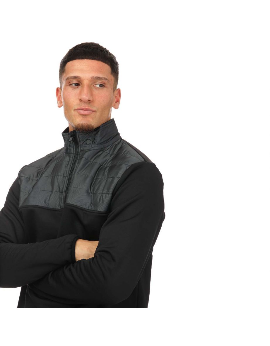 Men's Calvin Klein Quilted Thermal 1/4 Zip Top in Grey - 5