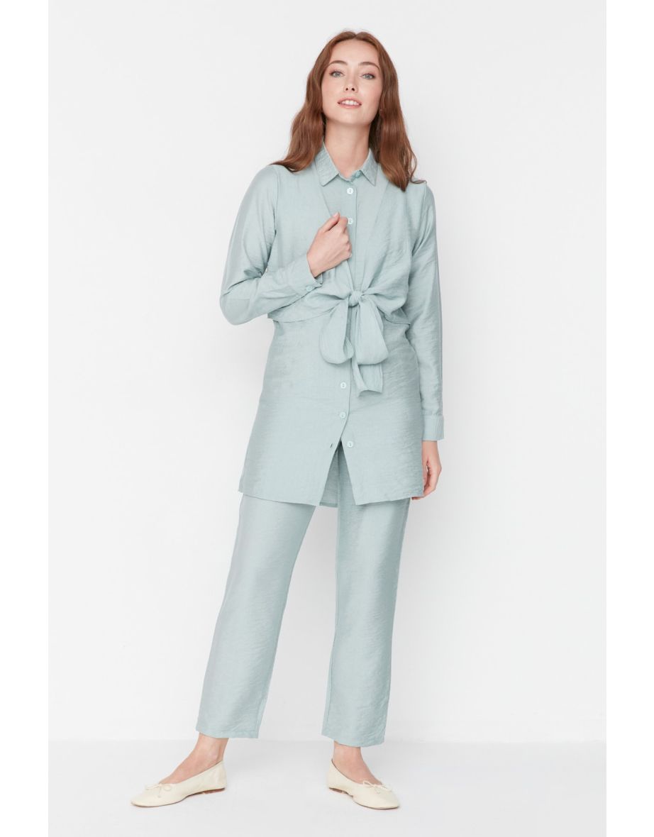 TRENDYOL MODEST Two-Piece Set - Blue - Fitted - Trendyol