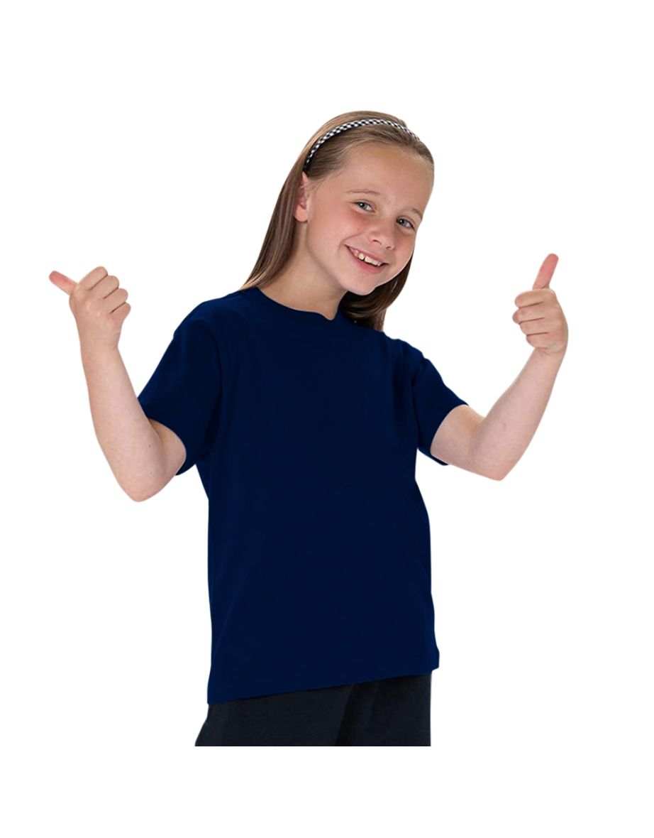 Jerzees Schoolgear Childrens Classic Plain T-Shirt (Pack of 2) - French Navy - 1