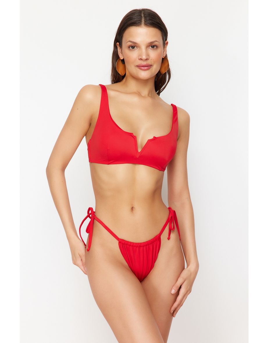 Red Bralette Bikini Top