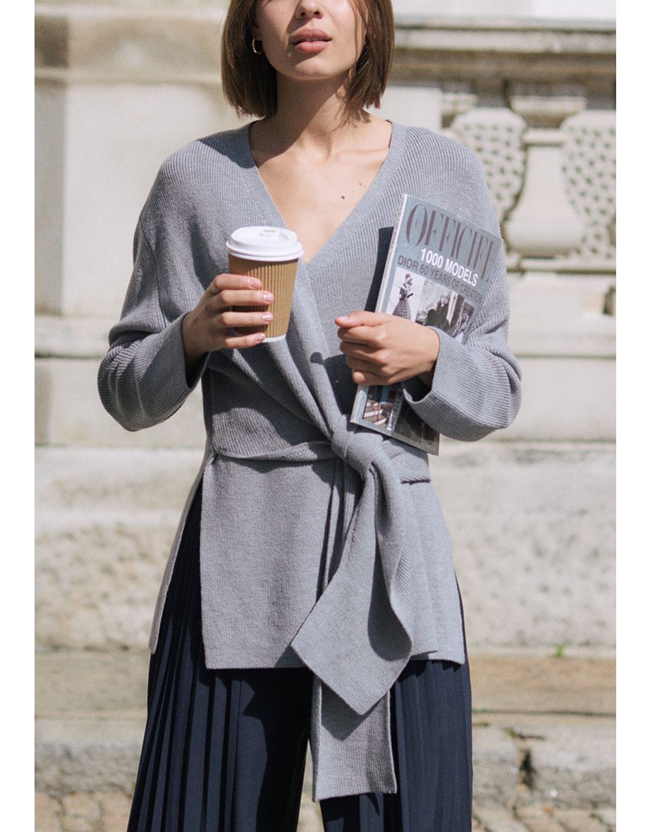 Wrap Side Tie Knit Jumper - 8