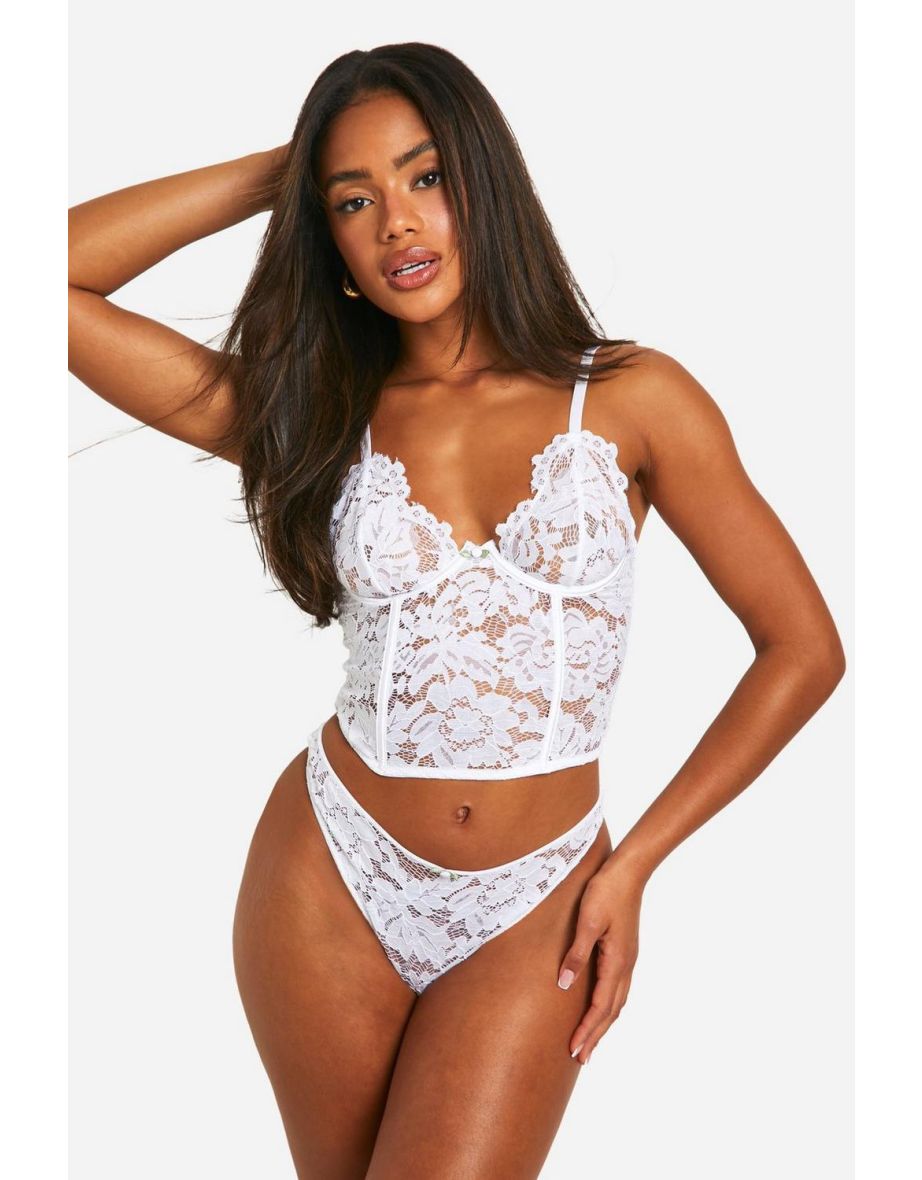 White Lace Underwire Corset - white