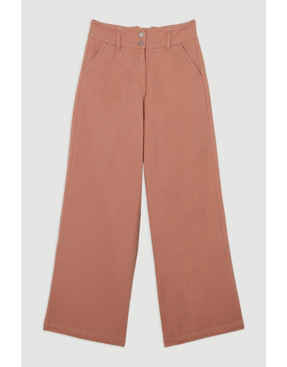 Denim Wide Leg Trousers - 3