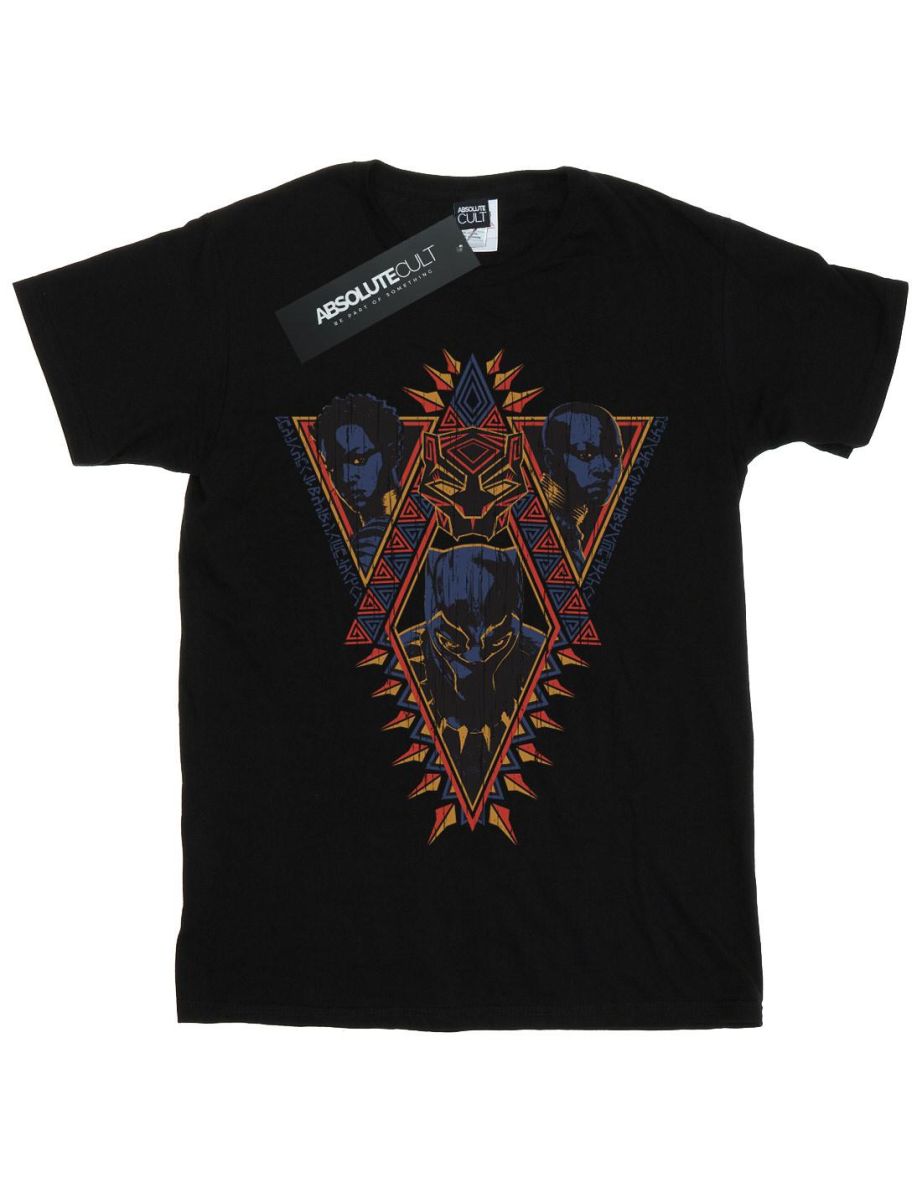 Marvel Boys Black Panther Tribal Heads T-Shirt - Black - 3