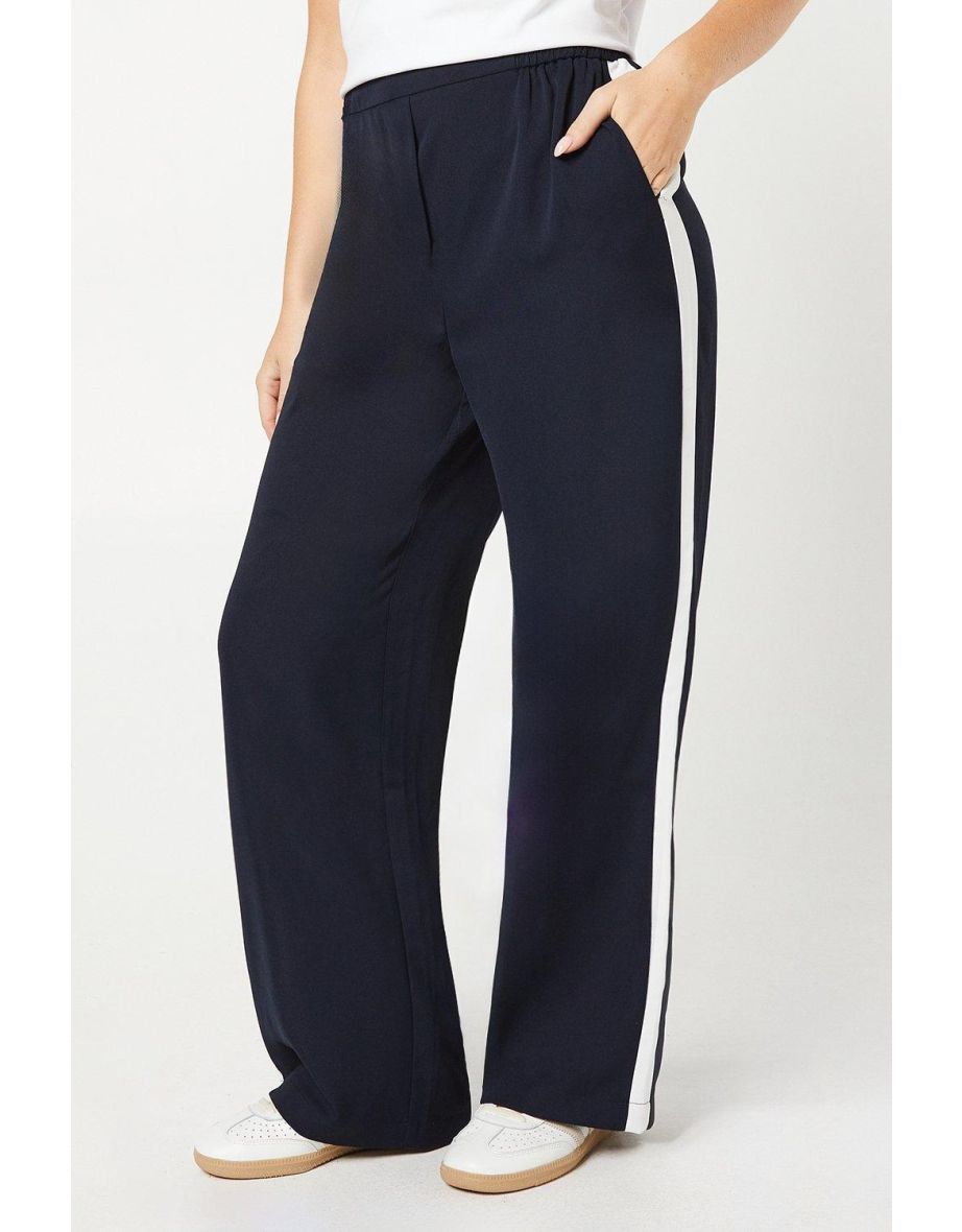 Side Stripe Pull On Wide Leg Trouser