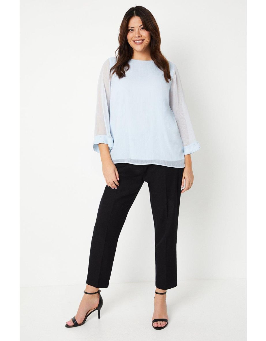Curve 3/4 Sleeve Hotfix Cuff Overlay Top