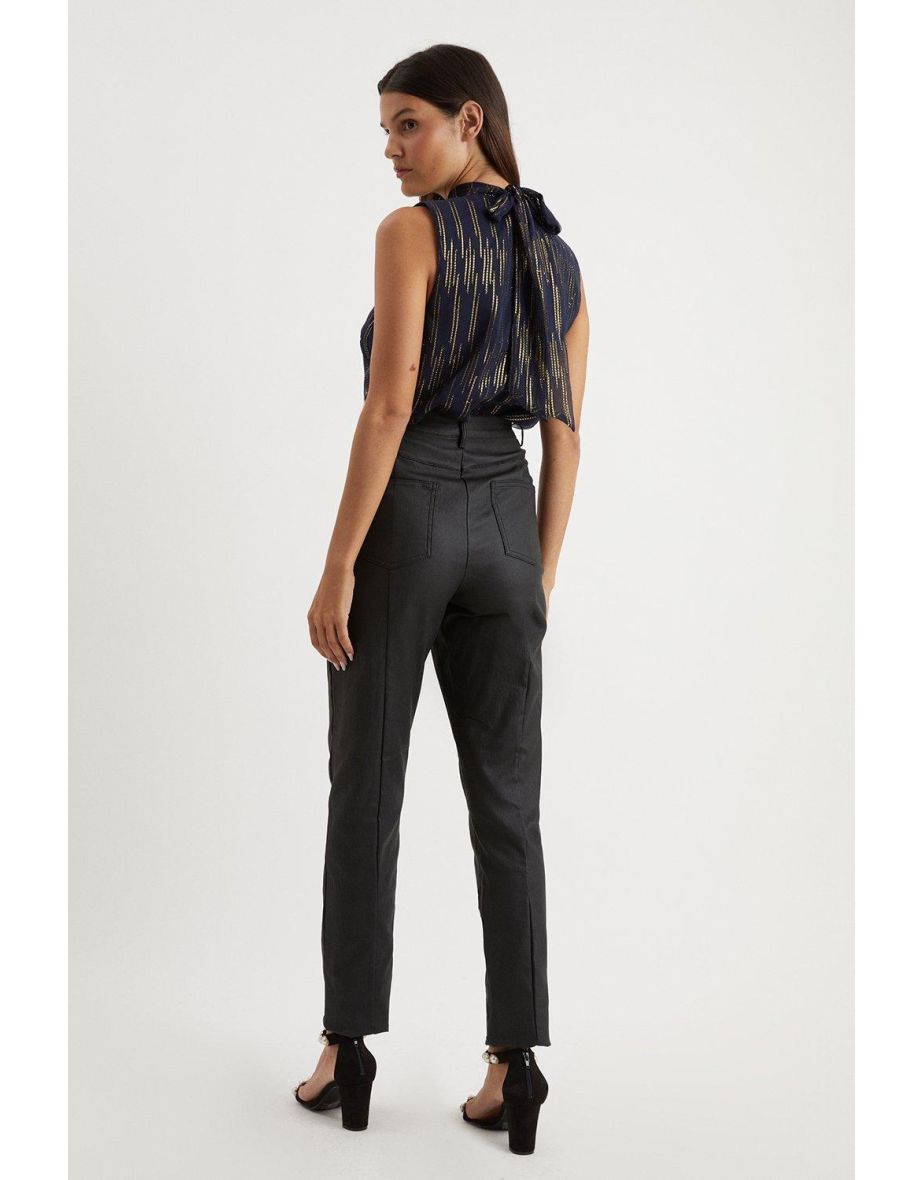 Tall Black Coated Skinny Jeans - 2