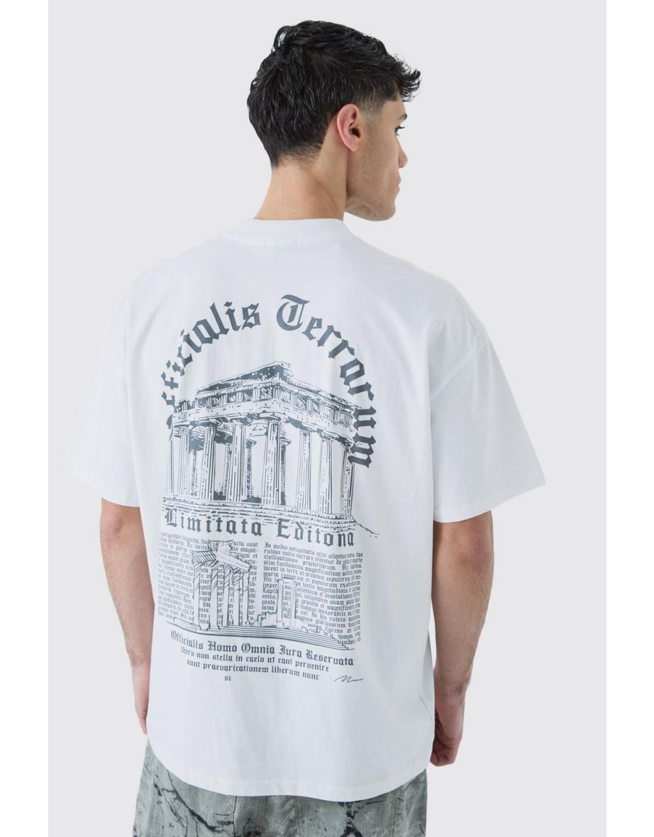Oversized Heavyweight Gothic Text T-shirt - white