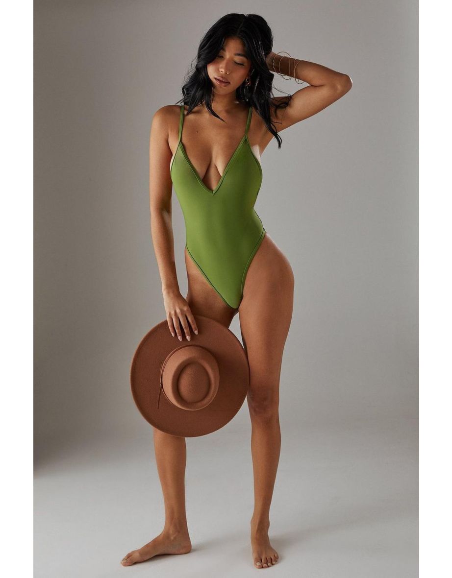 Deep Plunge High Leg Swimsuit