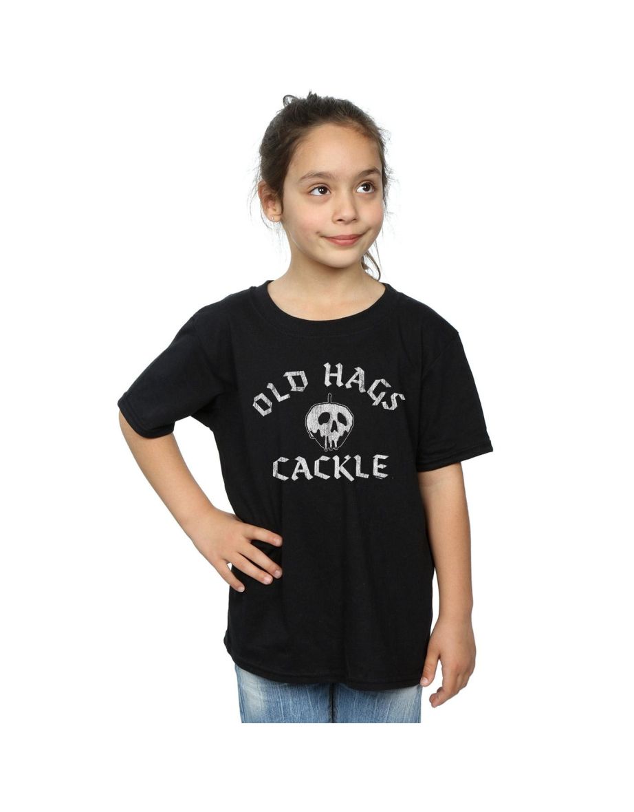 Disney Girls Snow White Old Hags Cotton T-Shirt - Black
