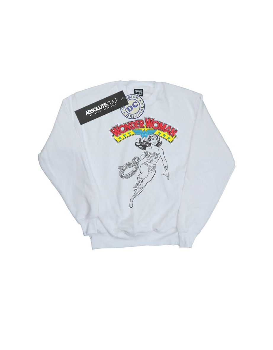 DC Comics Boys Wonder Woman Lasso Sweatshirt - White
