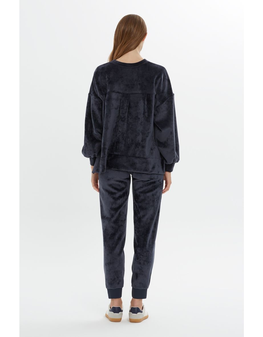 Velvet Sweatshirt with Thermal Print - 4