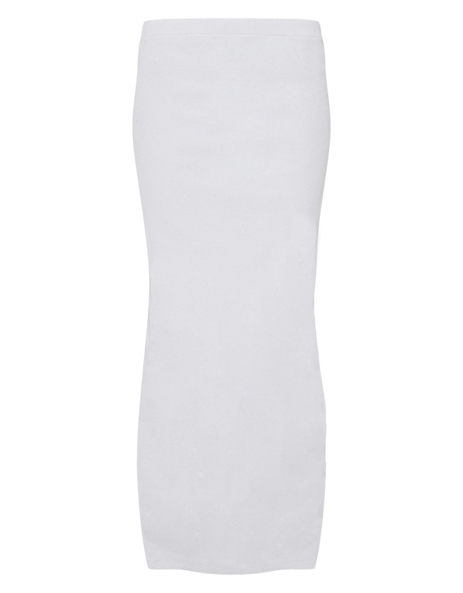 Grey Ribbed Detail Mid Rise Skirt - 4
