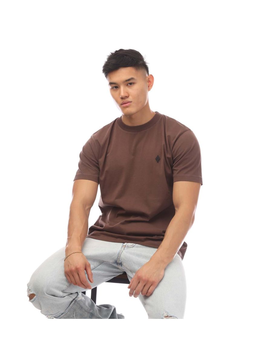 Men's Marcelo Burlon Cross Regular T-Shirt in Brown - 3