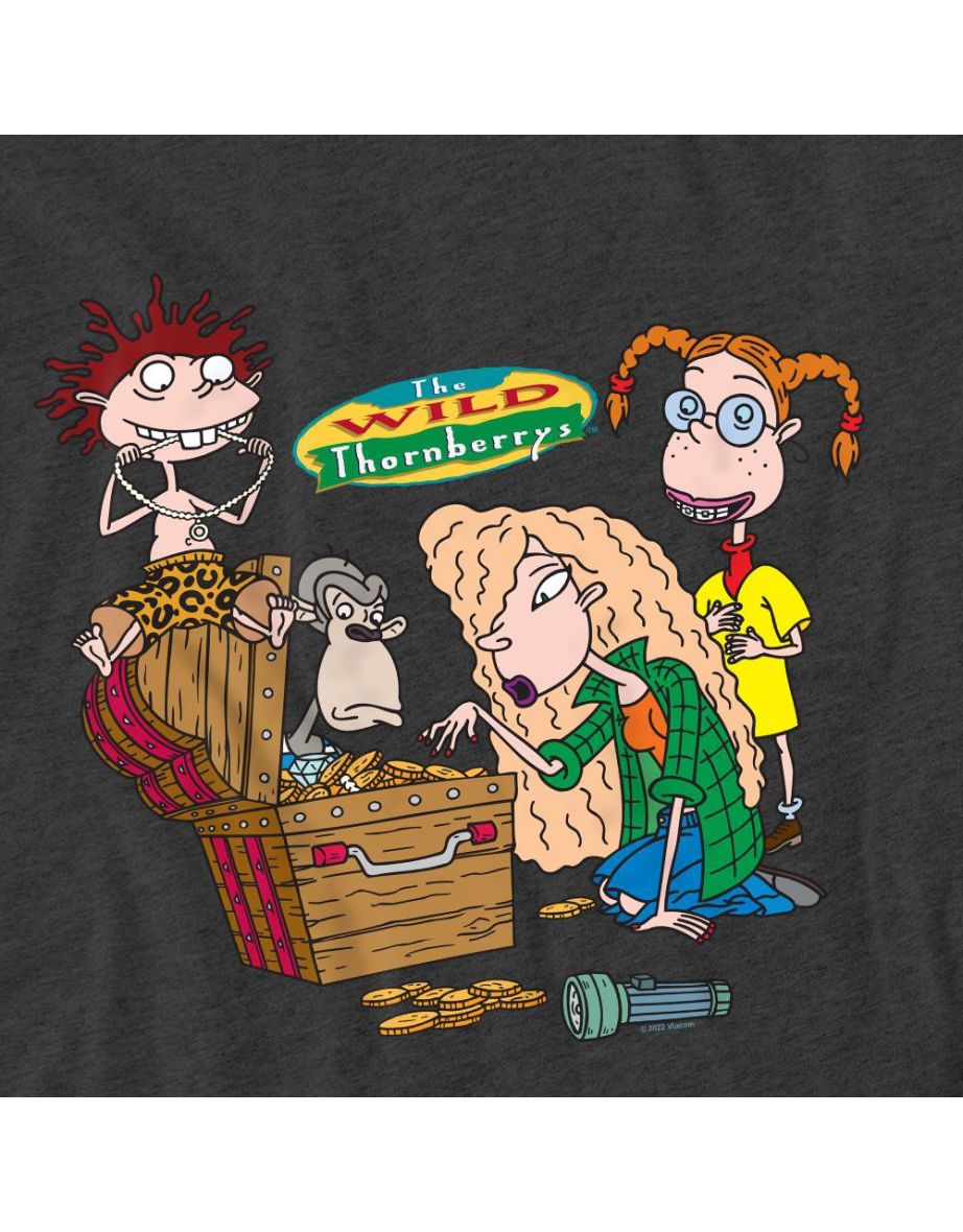 The Wild Thornberrys Unisex Adult Treasure Hunt T-Shirt - Charcoal - 3