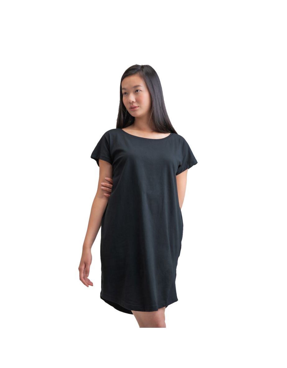 Mantis Womens/Ladies Loose Fit T-Shirt Dress - Black - 2