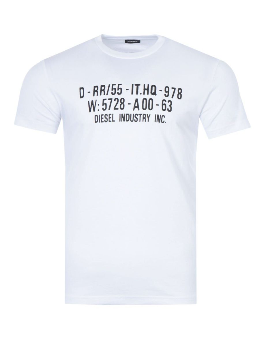 Men's Diesel T-Diego S2 Graphic Logo T-Shirt in White
