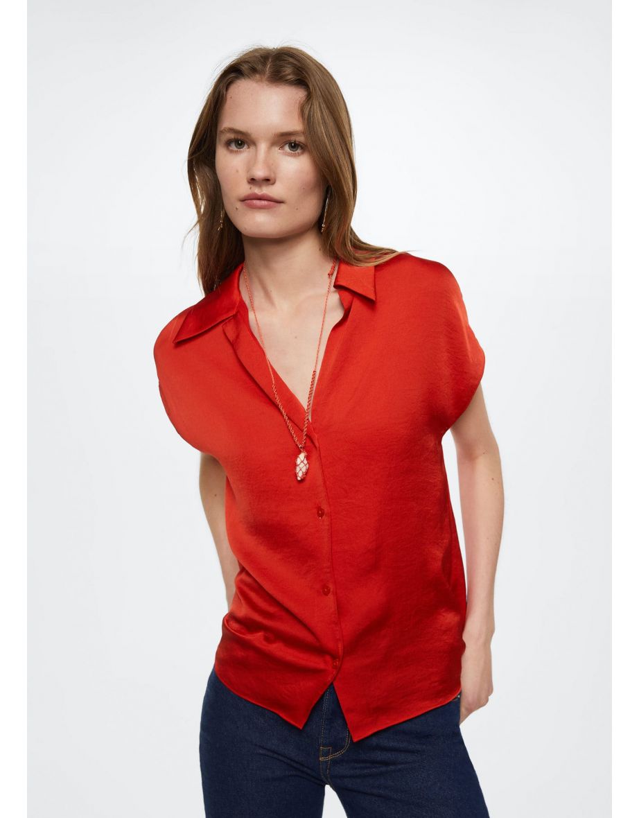 mango satin finish flowy shirt