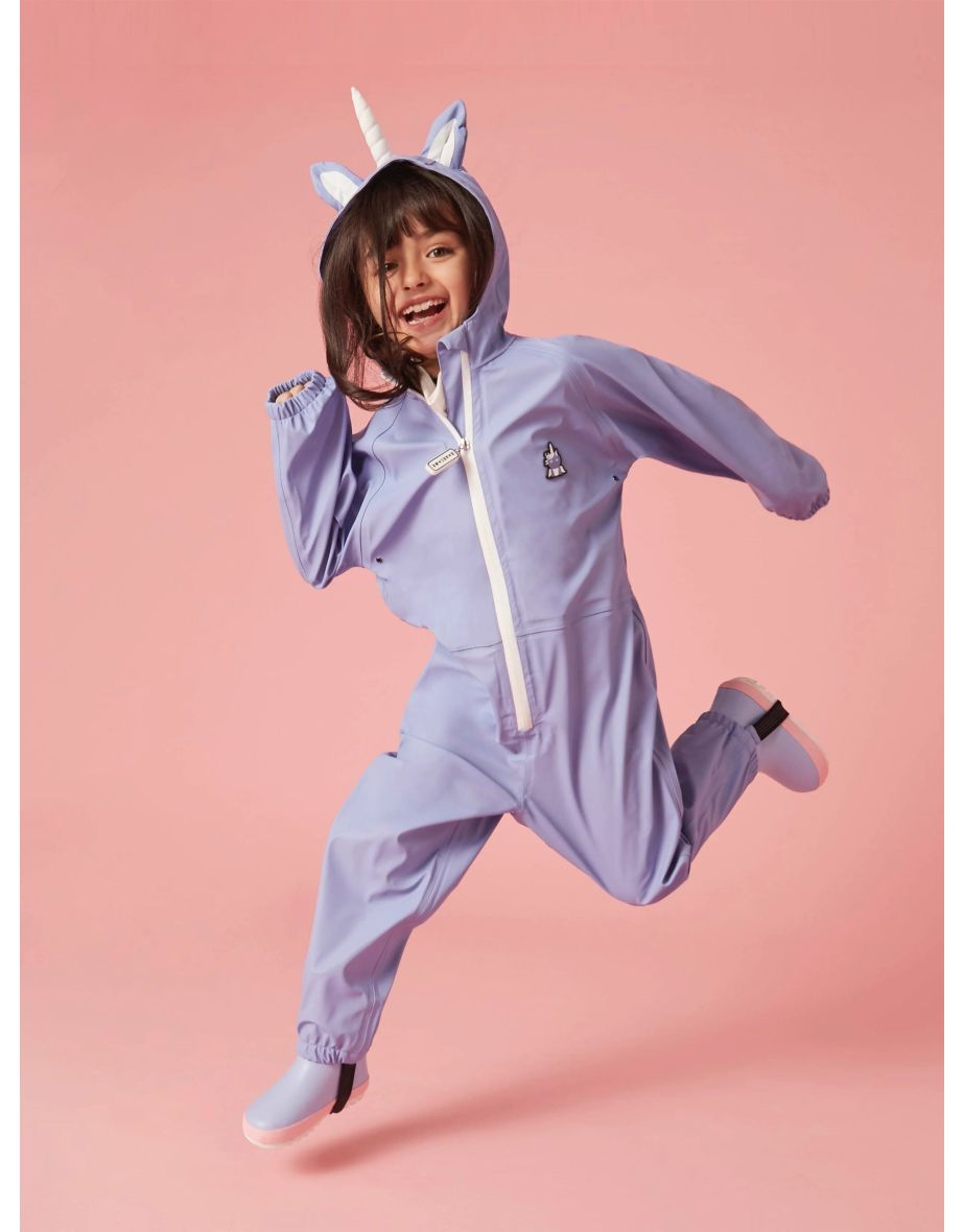 Girls Sparkle The Unicorn Puddlesuit in Purple