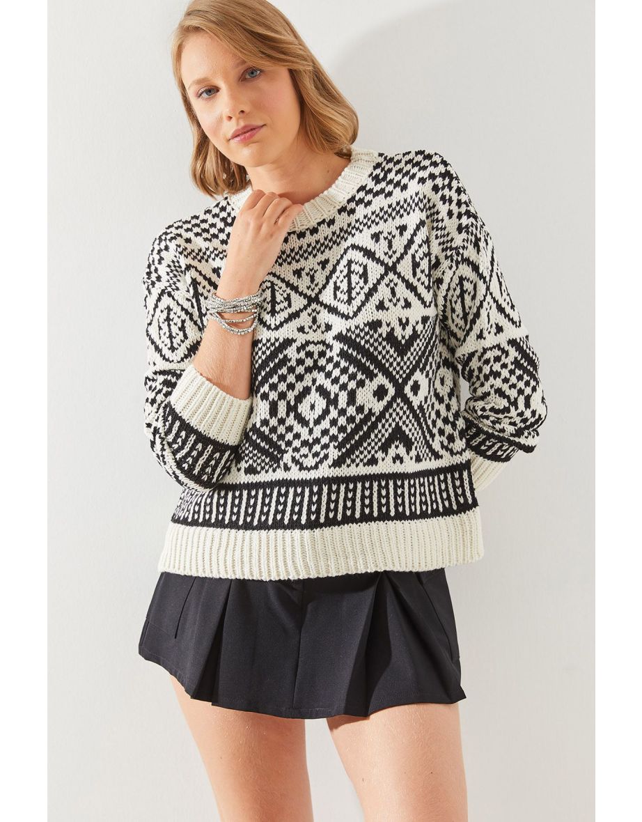 Women's Jacquard Sweater - 5
