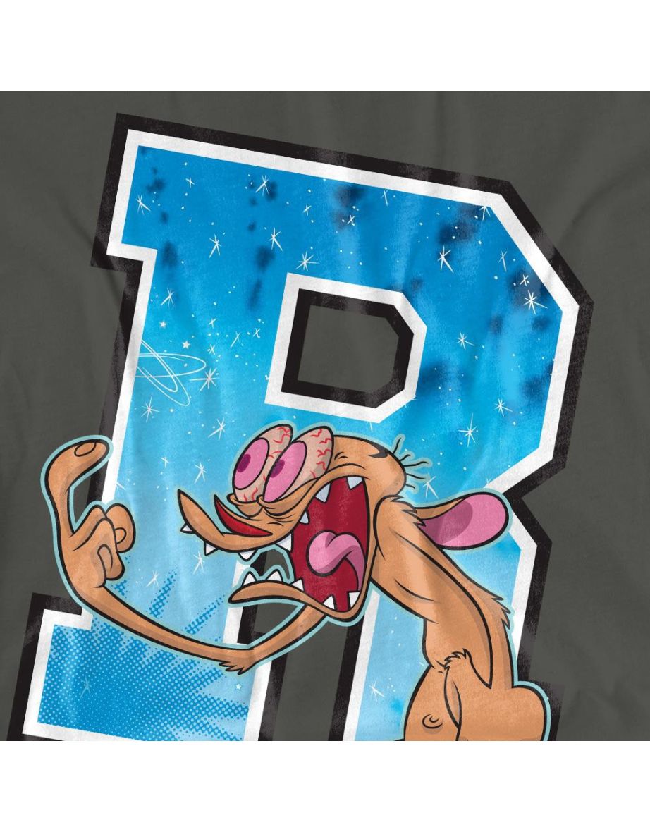 Ren & Stimpy Unisex Adult R Is For Ren T-Shirt - Charcoal - 3