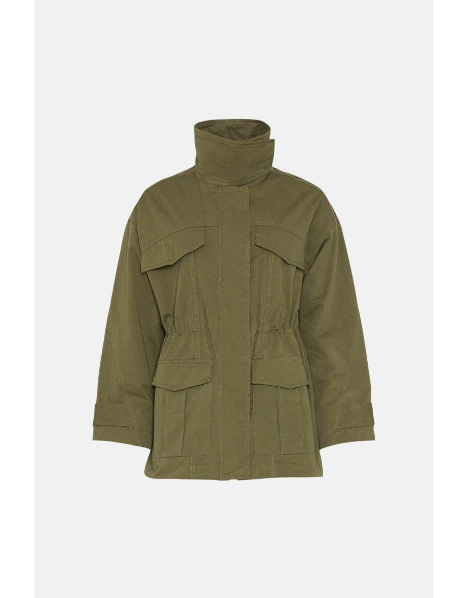 Padded Cotton Funnel Neck Utility Jacket - 3