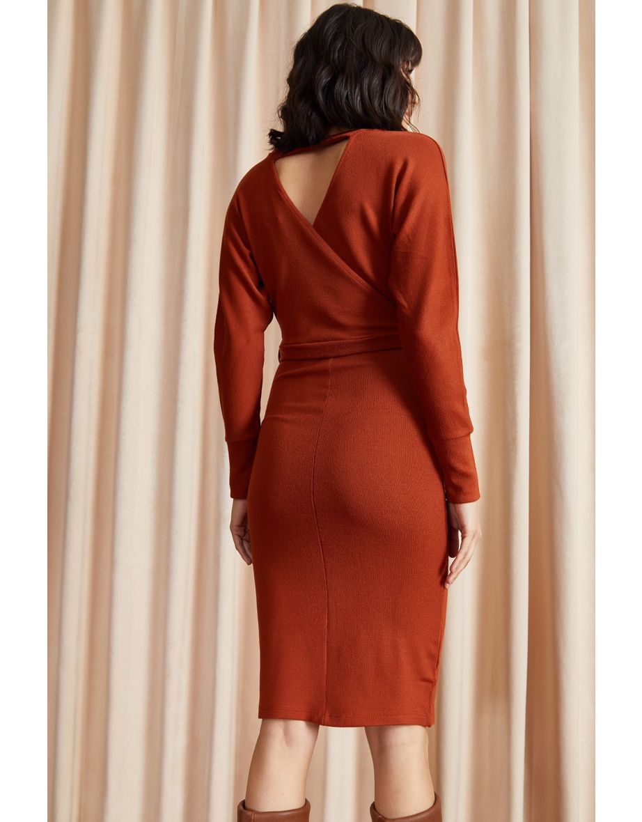 Bodycon Mini Shift Dress with Long Sleeves - 3