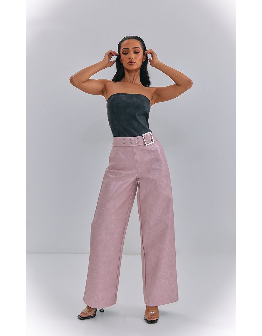 Buy KOTTY Womens High Rise Viscose Rayon Straight Fit Solid Trousers Blush  Pink at Amazon.in