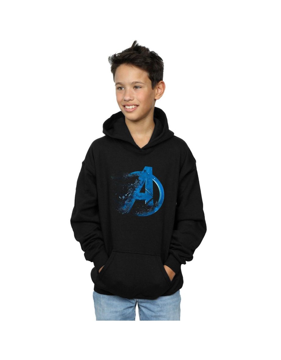 Marvel Boys Avengers Endgame Dusted Logo Hoodie - Black