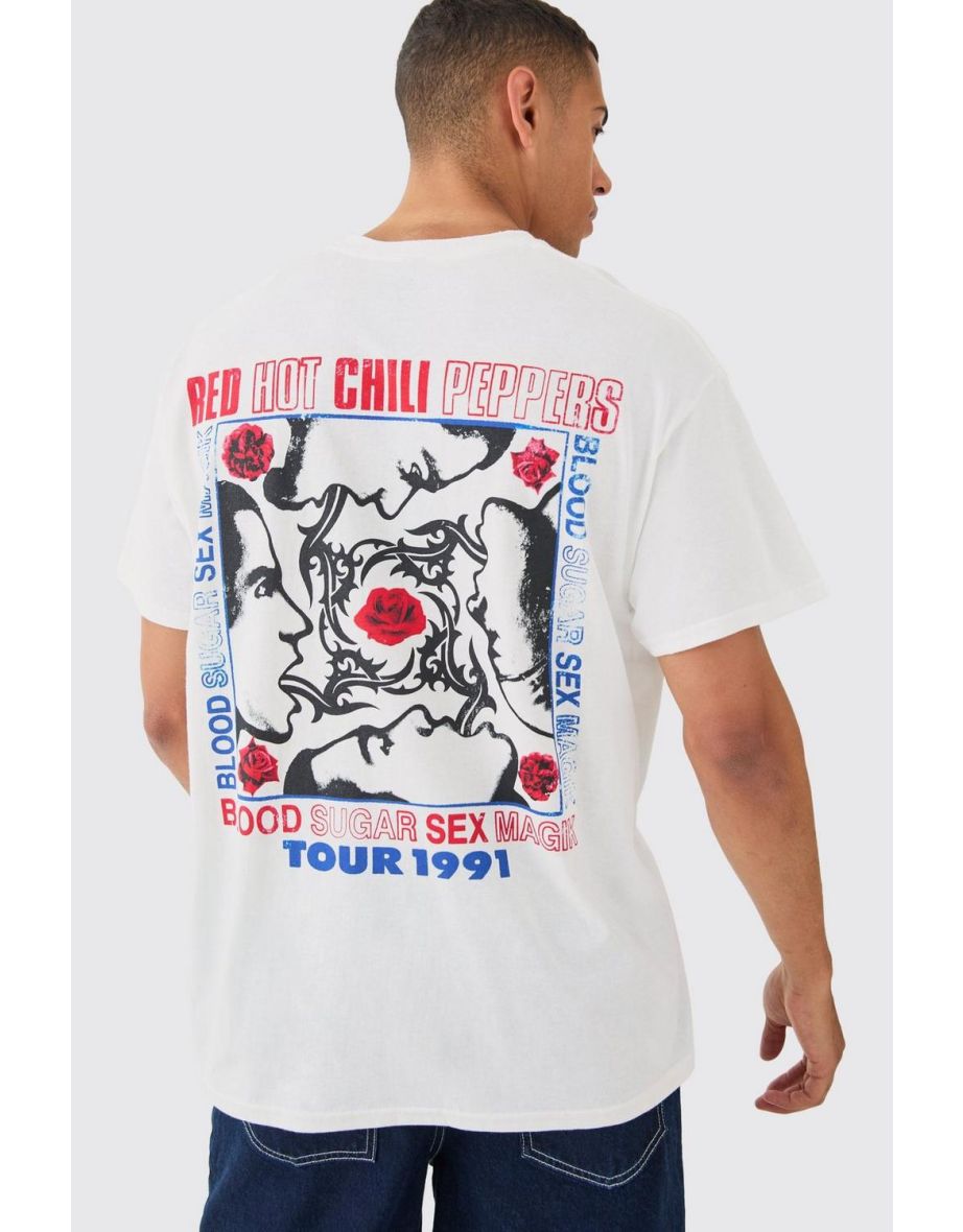 Oversized Red Hot Chili Peppers License T-shirt - white