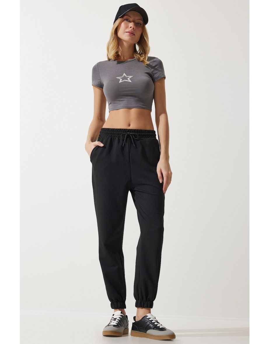 Women's Black Sweatpants with Pockets
