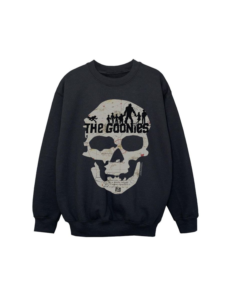 The Goonies Girls Map Skull Sweatshirt - Black