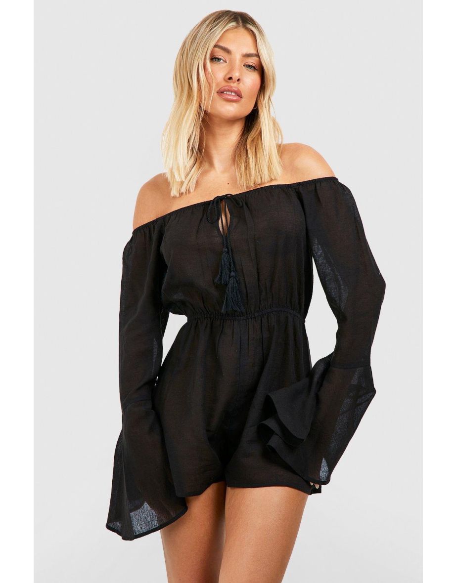 Bardot beach playsuit on sale